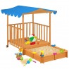 Casa de juegos para niños con arenero madera abeto azul UV50 1