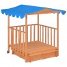 Casa de juegos para niños con arenero madera abeto azul UV50 3