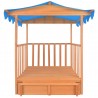 Casa de juegos para niños con arenero madera abeto azul UV50 4