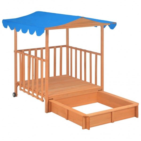 Casa de juegos para niños con arenero madera abeto azul UV50 M 5