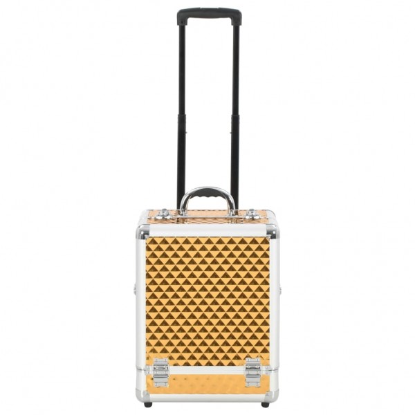 Maletín trolley de maquillaje aluminio dorado 35x29x45 cm M 3