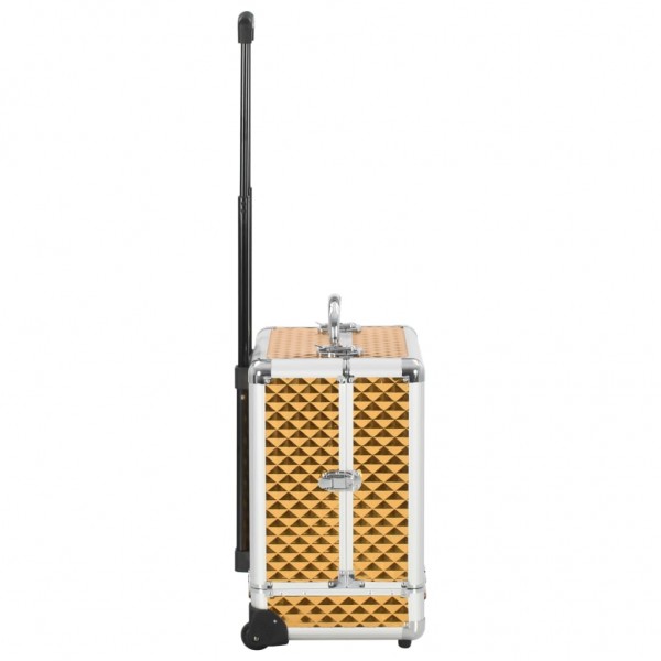 Trólei de maquilhagem 35x29x45 cm alumínio dourado M 4