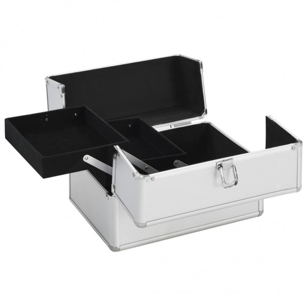 Caixa de maquilhagem 22x30x21 cm alumínio prateado M 3