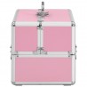 Maletín de maquillaje aluminio rosa 22x30x21 cm 5