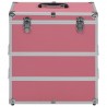 Caixa de maquilhagem 37x24x40 cm alumínio cor-de-rosa 4