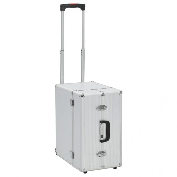 Maleta trolley de piloto aluminio plateado 47x39x27 cm D
