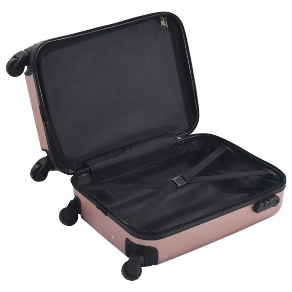 Maleta con ruedas trolley rígida rosa dorado ABS M 5