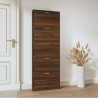 Mueble zapatero madera contrachapada marrón roble 59x17x169 cm 3