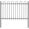 Valla de jardín con puntas de aro acero negro 1.7 m 1