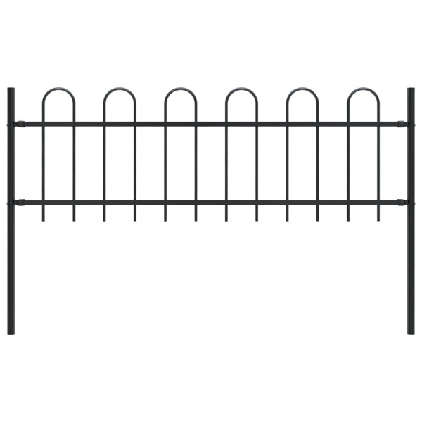 Valla de jardín con puntas de aro acero negro 1.7 m D