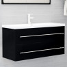 Armario para lavabo madera contrachapada negro 100x38.5x48 cm 1