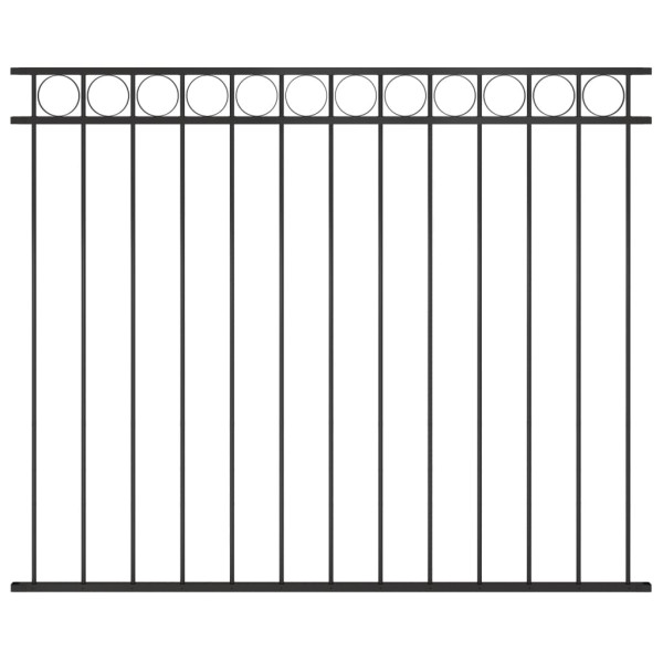Panel de valla de acero 1.7x1.5 m negro D