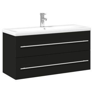 Mueble de baño con lavabo integrado negro H