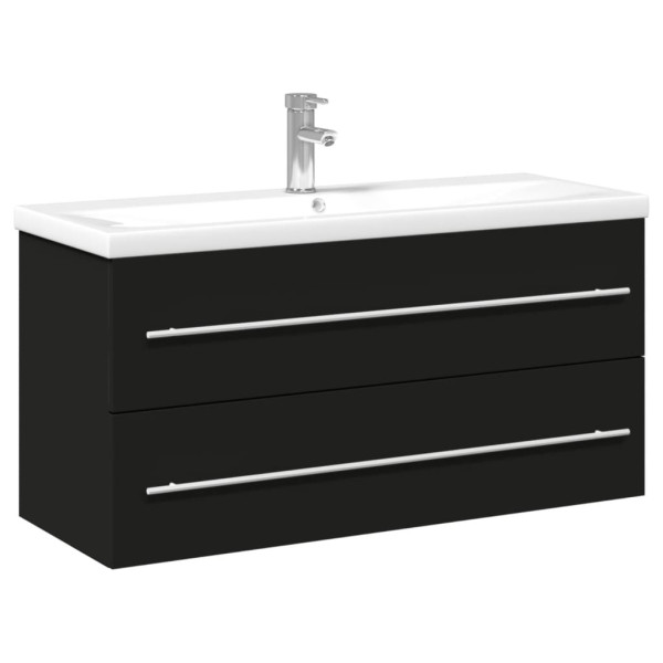 Mueble de baño con lavabo integrado negro M 2