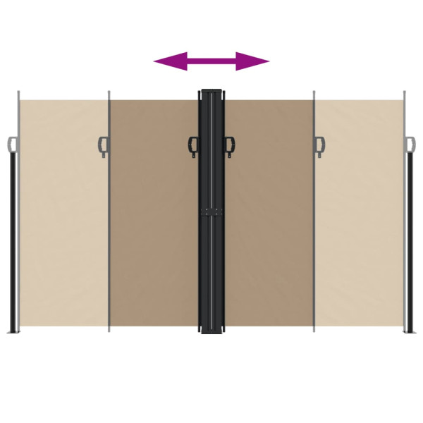 Toldo lateral retráctil gris taupe 200x1200 cm M 5