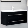 Mueble con lavabo aglomerado negro 1