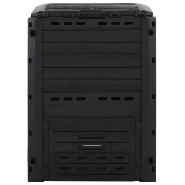 Compostador de jardín negro 280 L polipropileno M 2