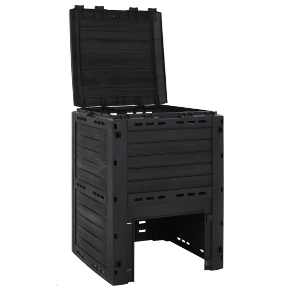 Compostador de jardín negro 280 L polipropileno M 5