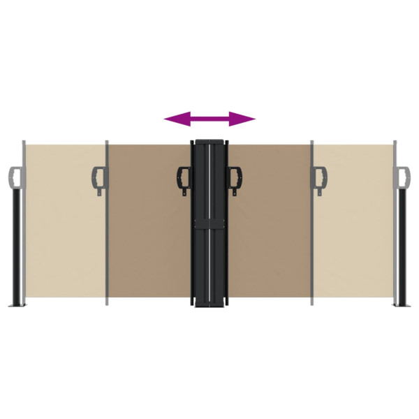 Toldo lateral retrátil 100x1000 cm cinzento-acastanhado M 5