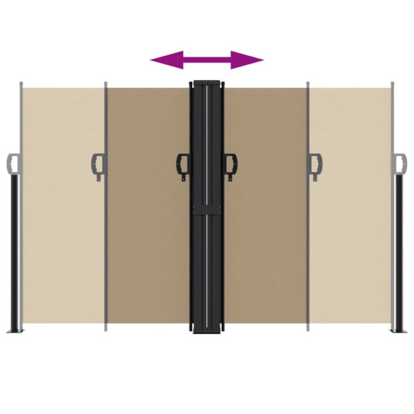 Toldo lateral retrátil 160x1200 cm cinzento-acastanhado M 5