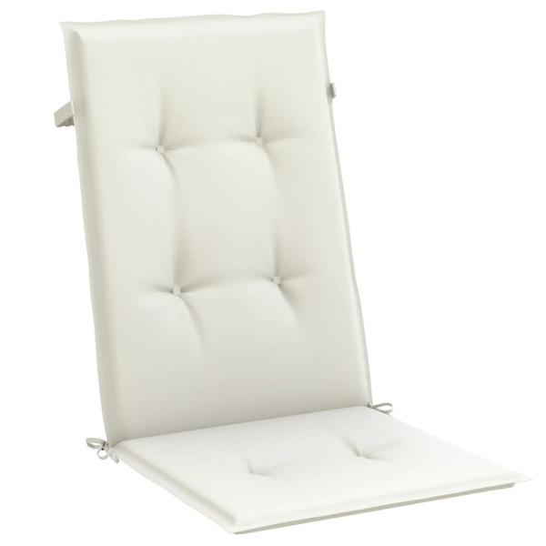 Cojines silla respaldo alto 6 uds tela crema melange 120x50x4cm M 5