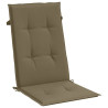 Cojines silla respaldo alto 2 uds tela taupe melange 120x50x4cm 5
