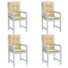 Cojines silla respaldo bajo 4 ud tela beige melange 100x50x4 cm 1