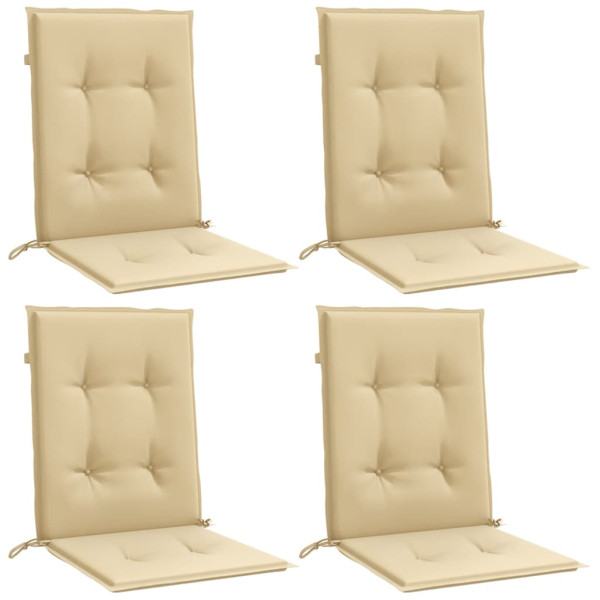 Cojines silla respaldo bajo 4 ud tela beige melange 100x50x4 cm M 3