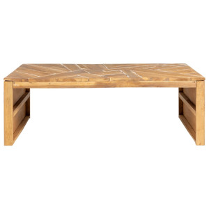 Mesa de centro madera maciza de teca erosionada 110x35x38 cm H