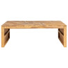 Mesa de centro madera maciza de teca erosionada 110x35x38 cm 2