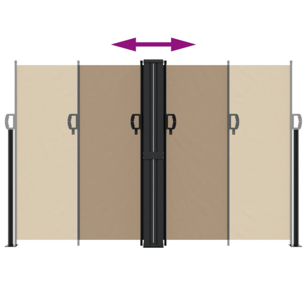 Toldo lateral retrátil 160x600 cm cinzento-acastanhado M 5