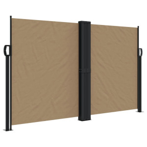 Toldo lateral retrátil 140x1200 cm cinzento-acastanhado H