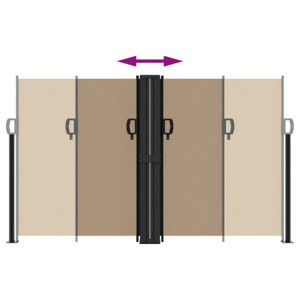 Toldo lateral retráctil gris taupe 140x1200 cm M 5