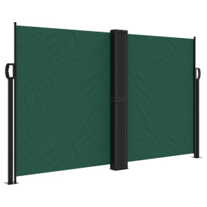 Toldo lateral retrátil 140x1000 cm verde-escuro H