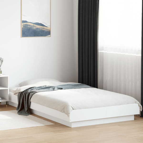 Estrutura cama c/ luzes LED 90x200 cm derivados madeira branco M 4