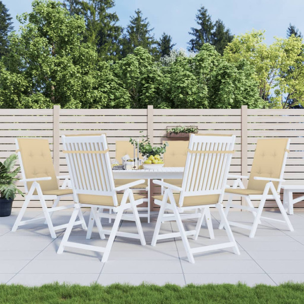 Almofadões para cadeiras altas 6 pcs mesclado tecido bege M 4