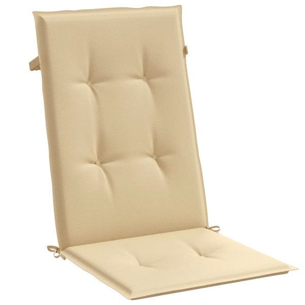 Cojines silla respaldo alto 6 uds tela beige melange 120x50x4cm M 5