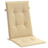 Cojines silla respaldo alto 6 uds tela beige melange 120x50x4cm 5