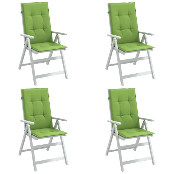 Cojines silla respaldo alto 4 uds tela verde melange 120x50x4cm D