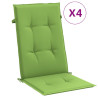 Cojines silla respaldo alto 4 uds tela verde melange 120x50x4cm 2