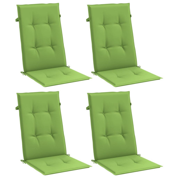 Cojines silla respaldo alto 4 uds tela verde melange 120x50x4cm M 3