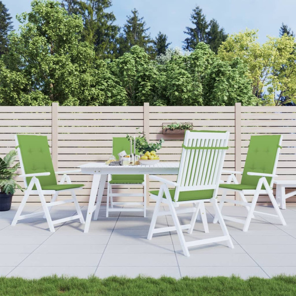 Cojines silla respaldo alto 4 uds tela verde melange 120x50x4cm M 4