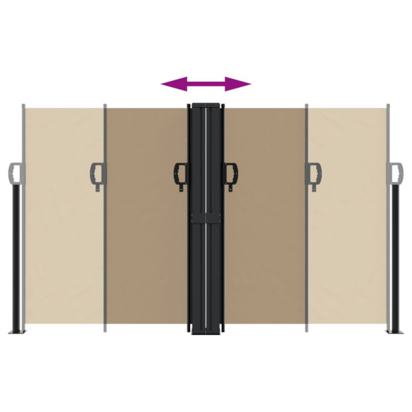 Toldo lateral retráctil gris taupe 140x600 cm M 5