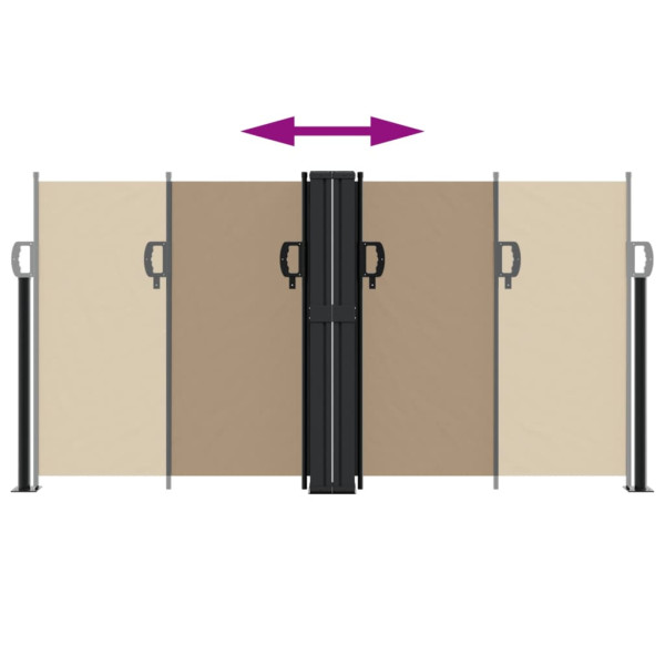 Toldo lateral retráctil gris taupe 120x600 cm M 5