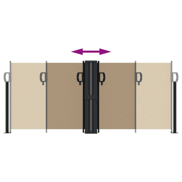 Toldo lateral retrátil 100x600 cm cinzento-acastanhado M 5