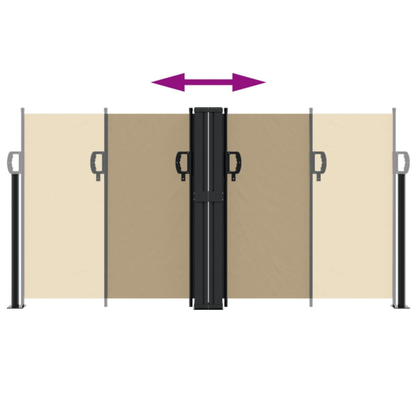 Toldo lateral retráctil beige 120x1200 cm M 5