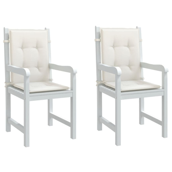 Cojines silla respaldo bajo 2 ud tela crema melange 100x50x4 cm D