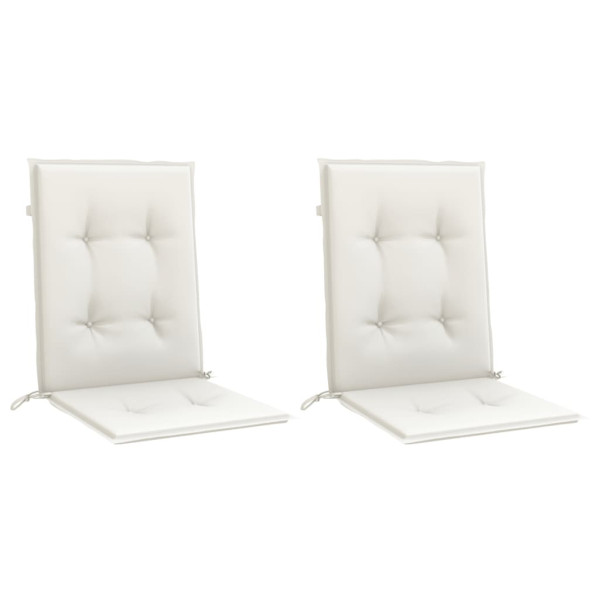 Cojines silla respaldo bajo 2 ud tela crema melange 100x50x4 cm M 3