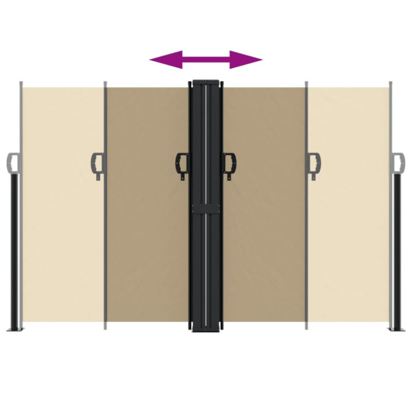 Toldo lateral retráctil beige 160x1000 cm M 5