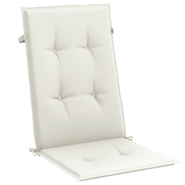 Cojines silla respaldo alto 4 uds tela crema melange 120x50x4cm M 5